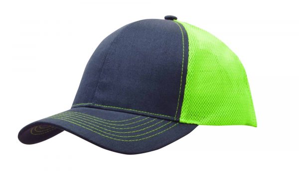 Brushed Cotton with Mesh Back Cap. HW-4002 - Image 2