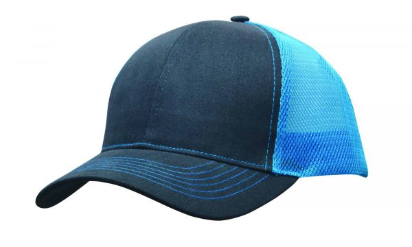 Brushed Cotton with Mesh Back Cap. HW-4002 - Image 3