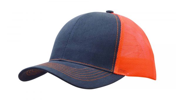 Brushed Cotton with Mesh Back Cap. HW-4002 - Image 5