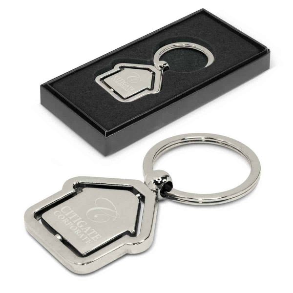 Spinning House Metal Key Ring TC-104886